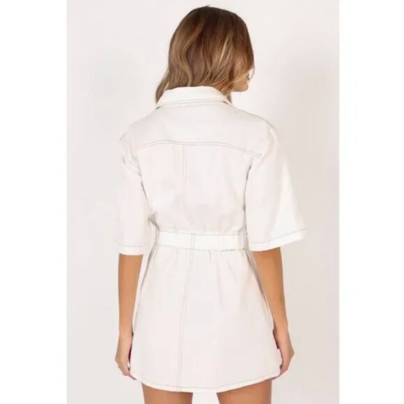 NWT Petal & Pup White Denim Hailey Mini Dress - Picture 7 of 7